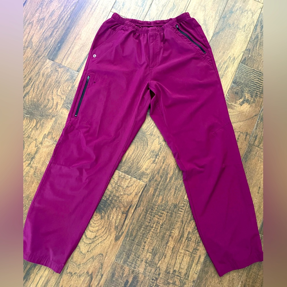 🛍 Barco One Scrub Pants Jogger Style Wine Color Zipper Pockets